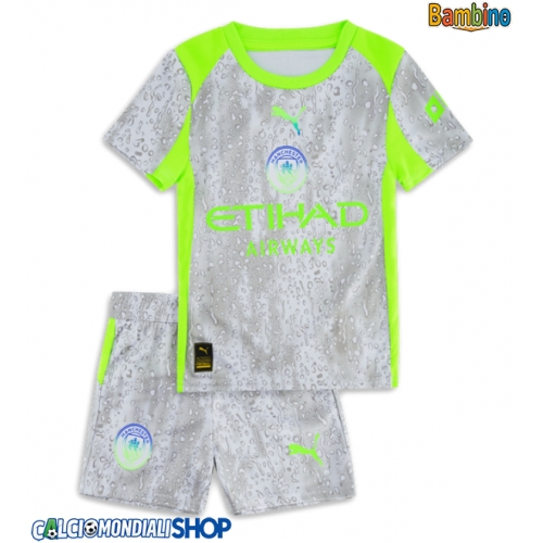 Maglie da calcio Manchester City Terza Maglia Bambino 2025-26 Manica Corta + Pantaloni corti)